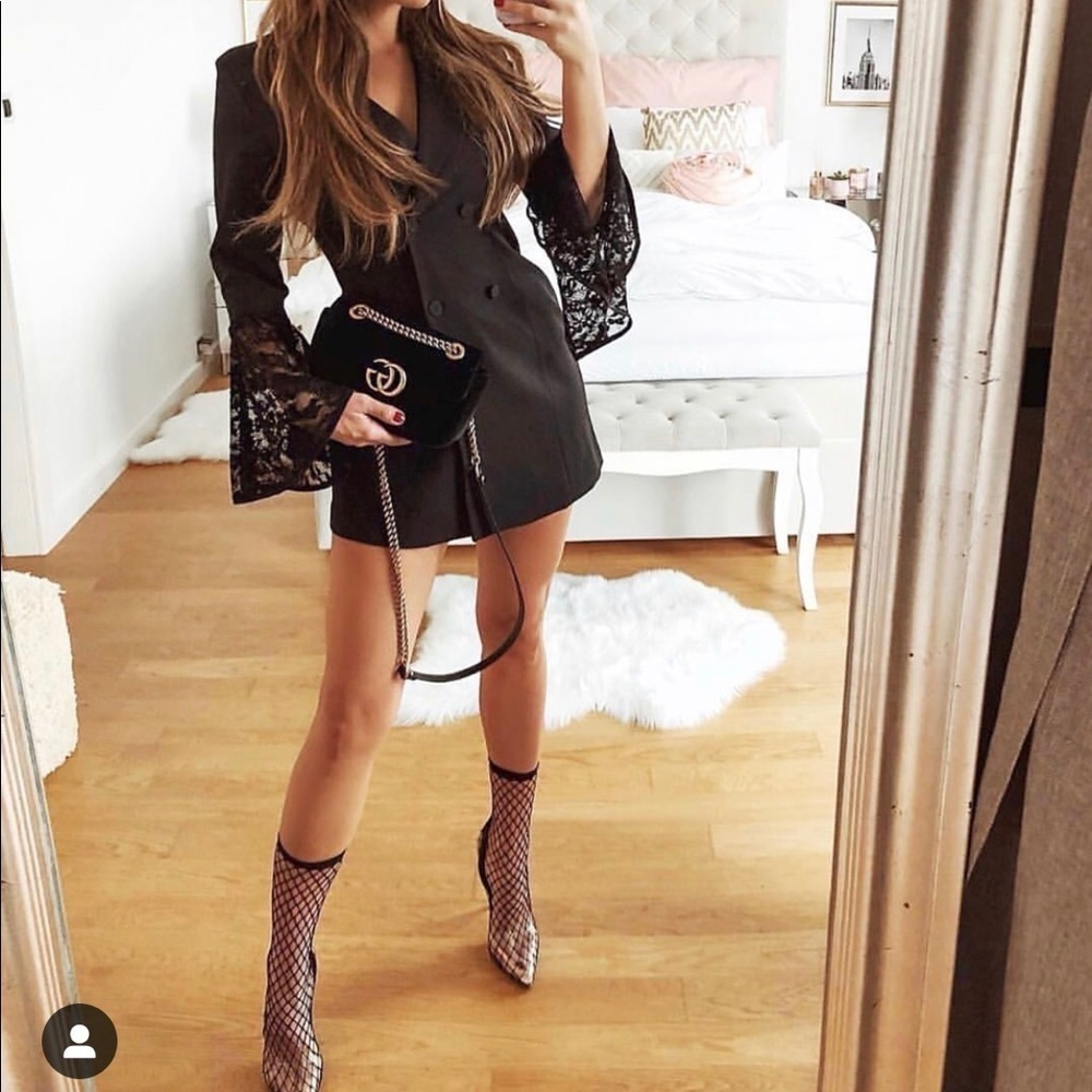 Black Fan Blazer Mini Dress - Picture 1 of 2